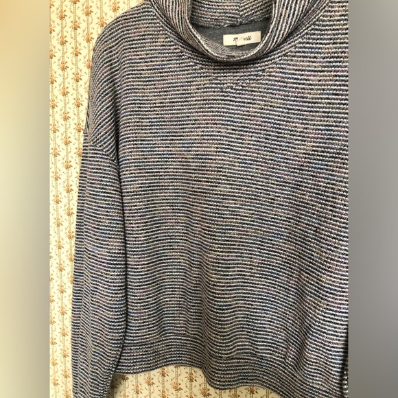 Madewell Textured Rainbow Ribbed Turtleneck Sweater | XL - Picture 6 of 10
